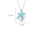 Sterling Silver Pearl with Aqua Crystal Starfish Necklace - Mellow Monkey