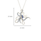 Sterling Silver Pearl with Blue Crystal Octopus Necklace - Mellow Monkey