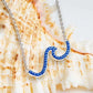 Sterling Silver Wave Necklace with Sapphire Blue Crystals - Mellow Monkey