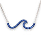 Sterling Silver Wave Necklace with Sapphire Blue Crystals - Mellow Monkey