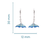 Sterling Silver Whale Tail Earrings with Ombre Blue Crystals - Mellow Monkey