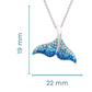 Sterling Silver Whale Tail Necklace with Ombre Blue Crystals - Mellow Monkey