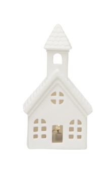 Stoneware Bisque House with LED Lights - Mellow Monkey