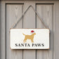 Golden Santa Paws - Dog Twine Sign - 11-in. - Mellow Monkey