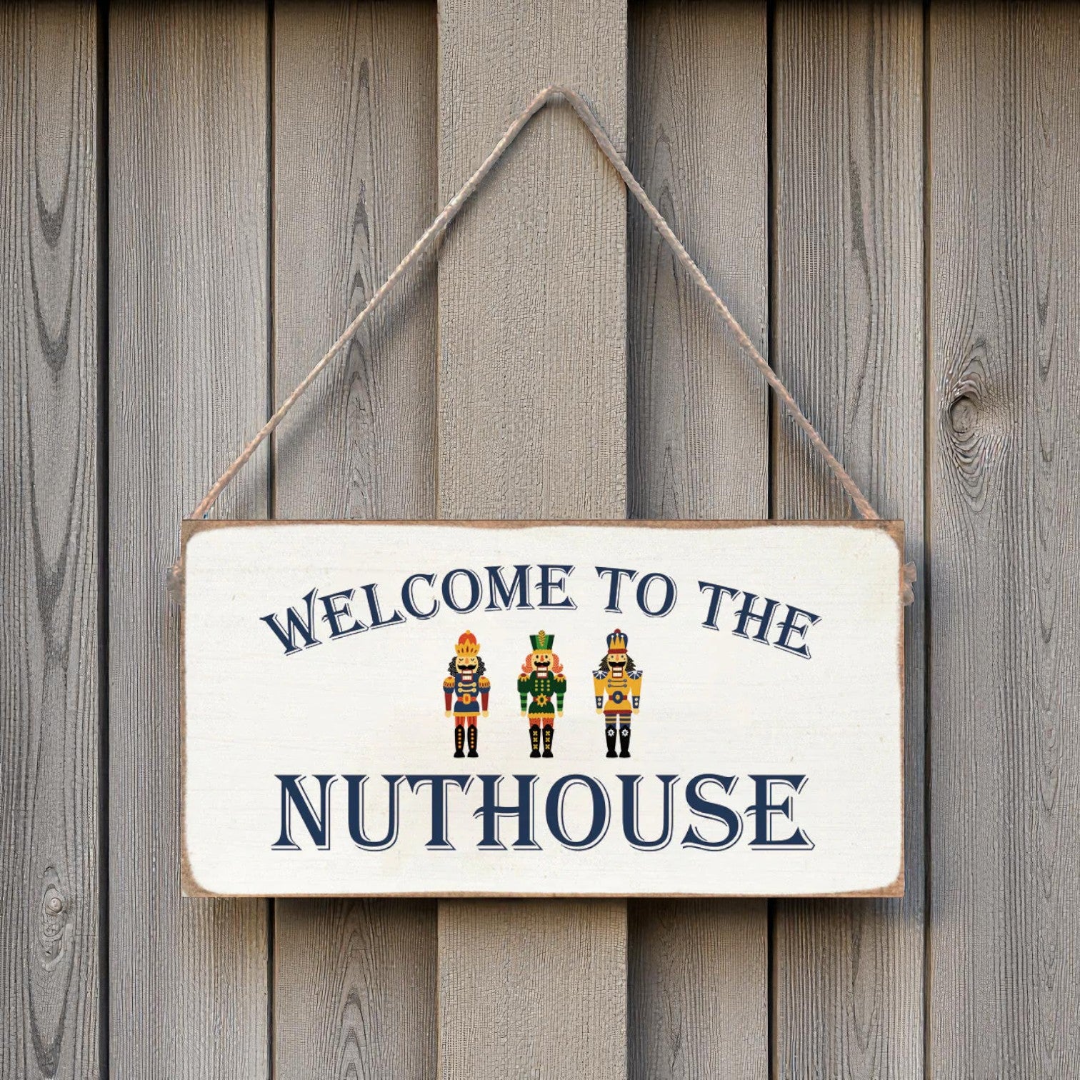 Welcome to the Nuthouse Twine Sign - 11-in. - Mellow Monkey