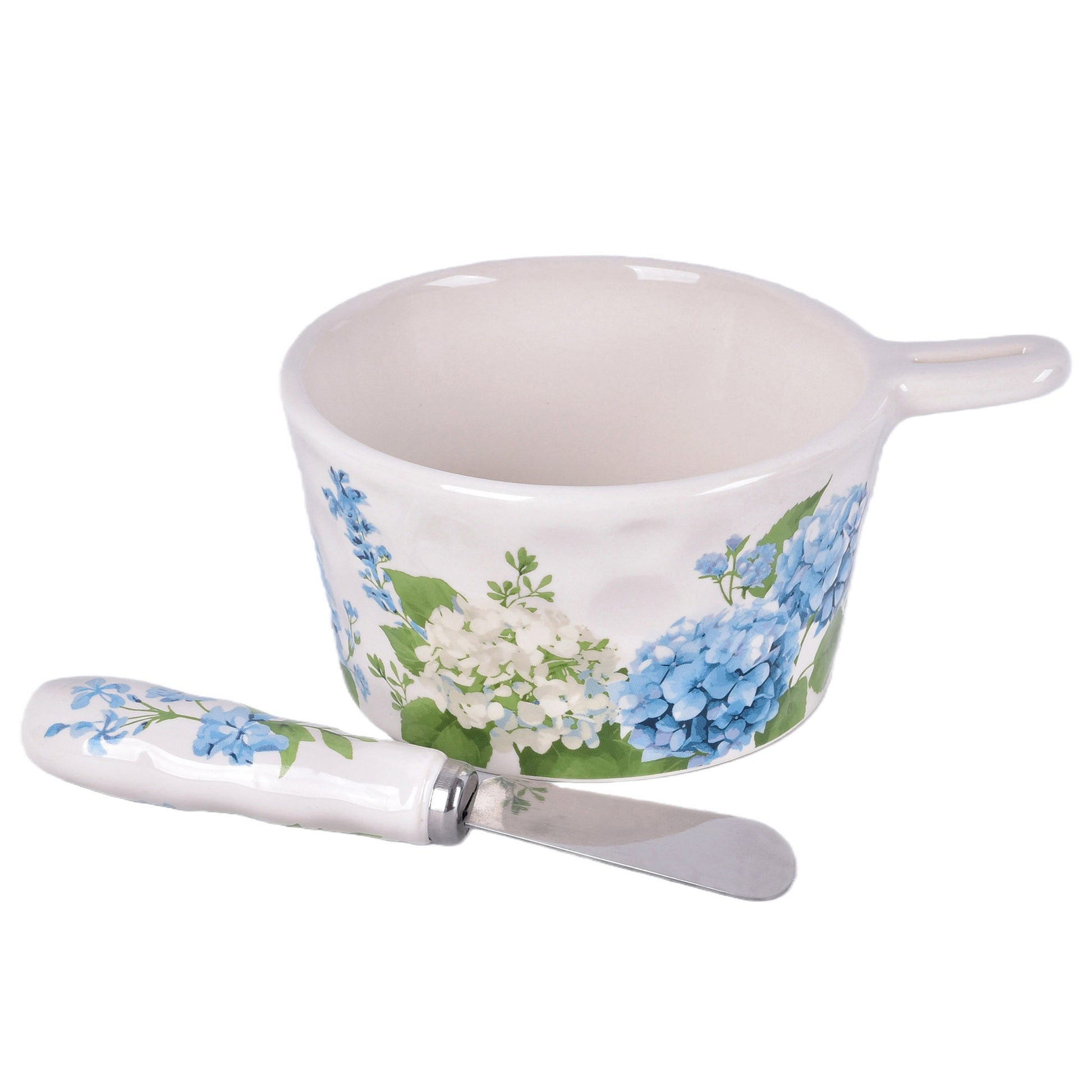 Hydrangea Dip Bowl With Spreader - 10-oz - Temp-tations - Mellow Monkey