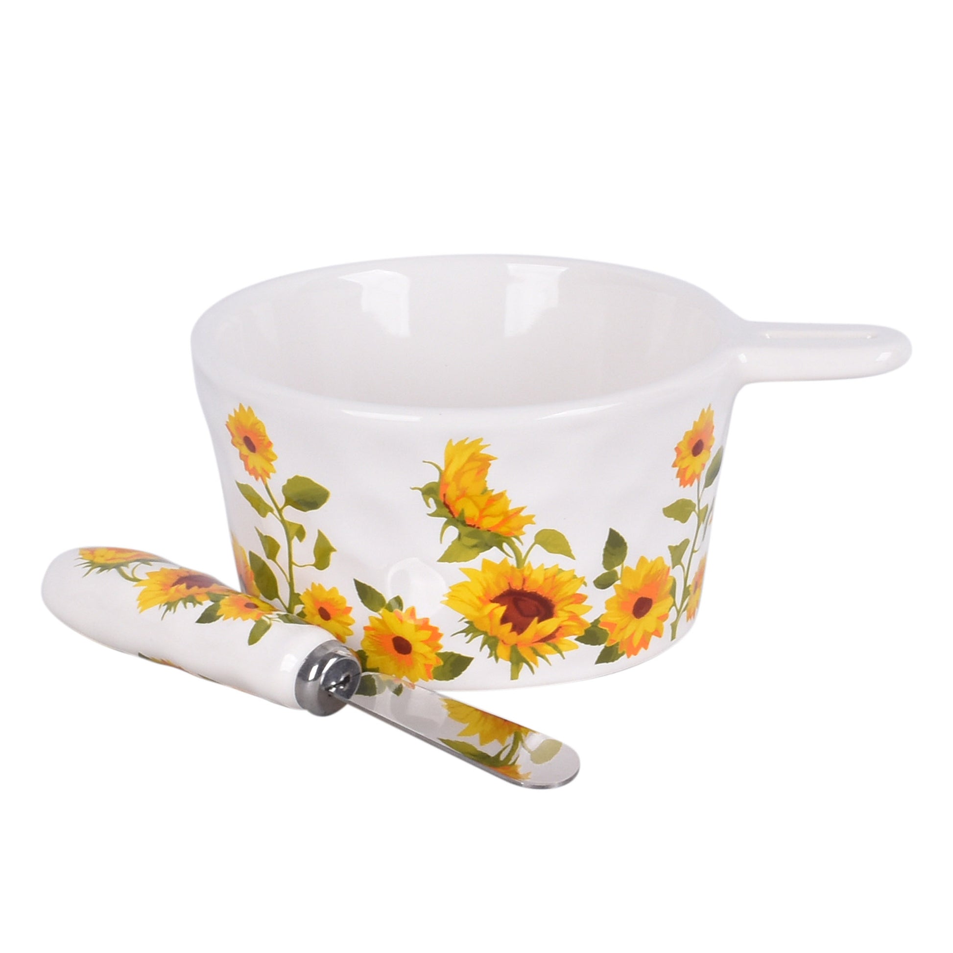 Sunflower Dip Bowl With Spreader - 10-oz -Temp-tations - Mellow Monkey