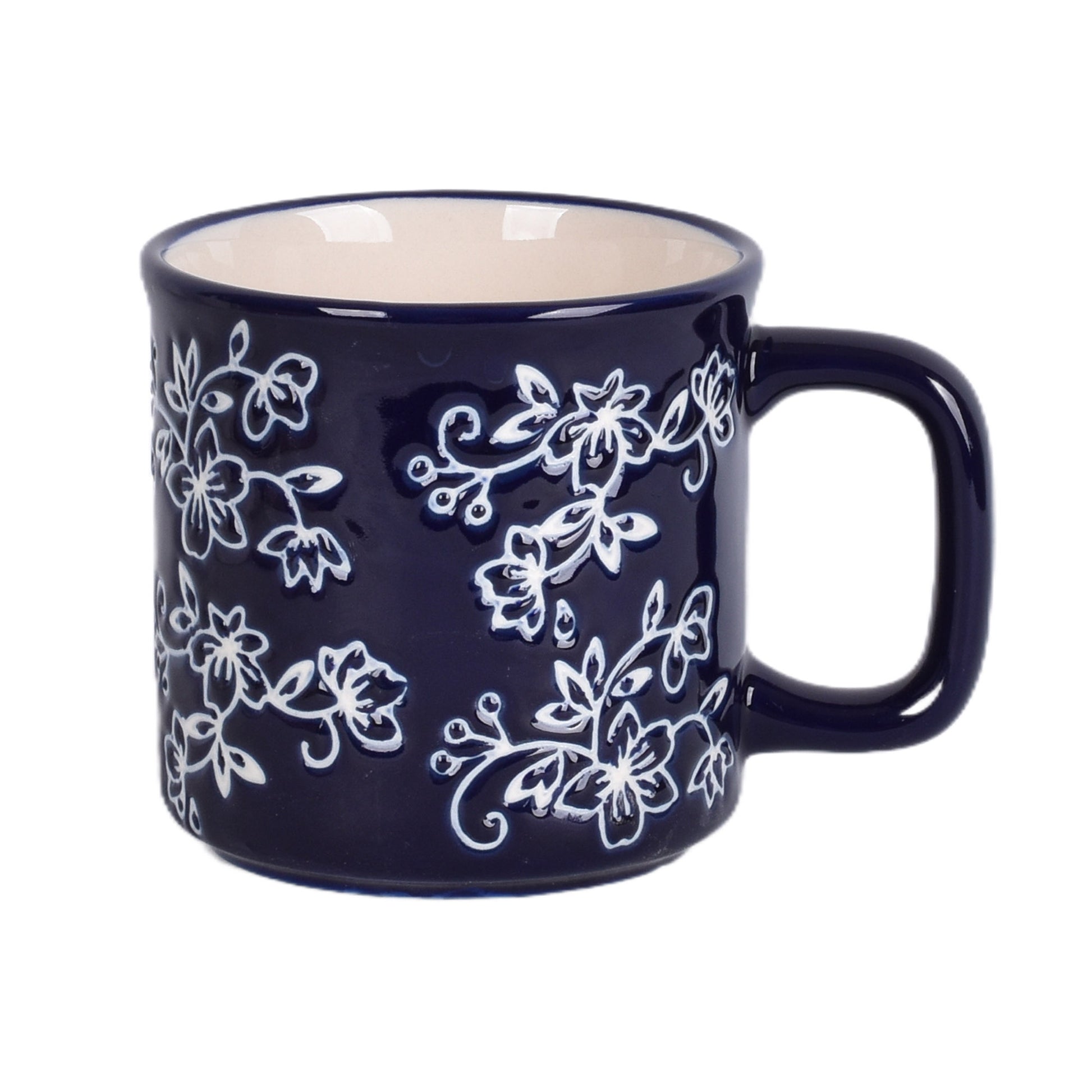 Floral Lace Blue - Canteen Mug - 10-oz - Temp-tations - Mellow Monkey