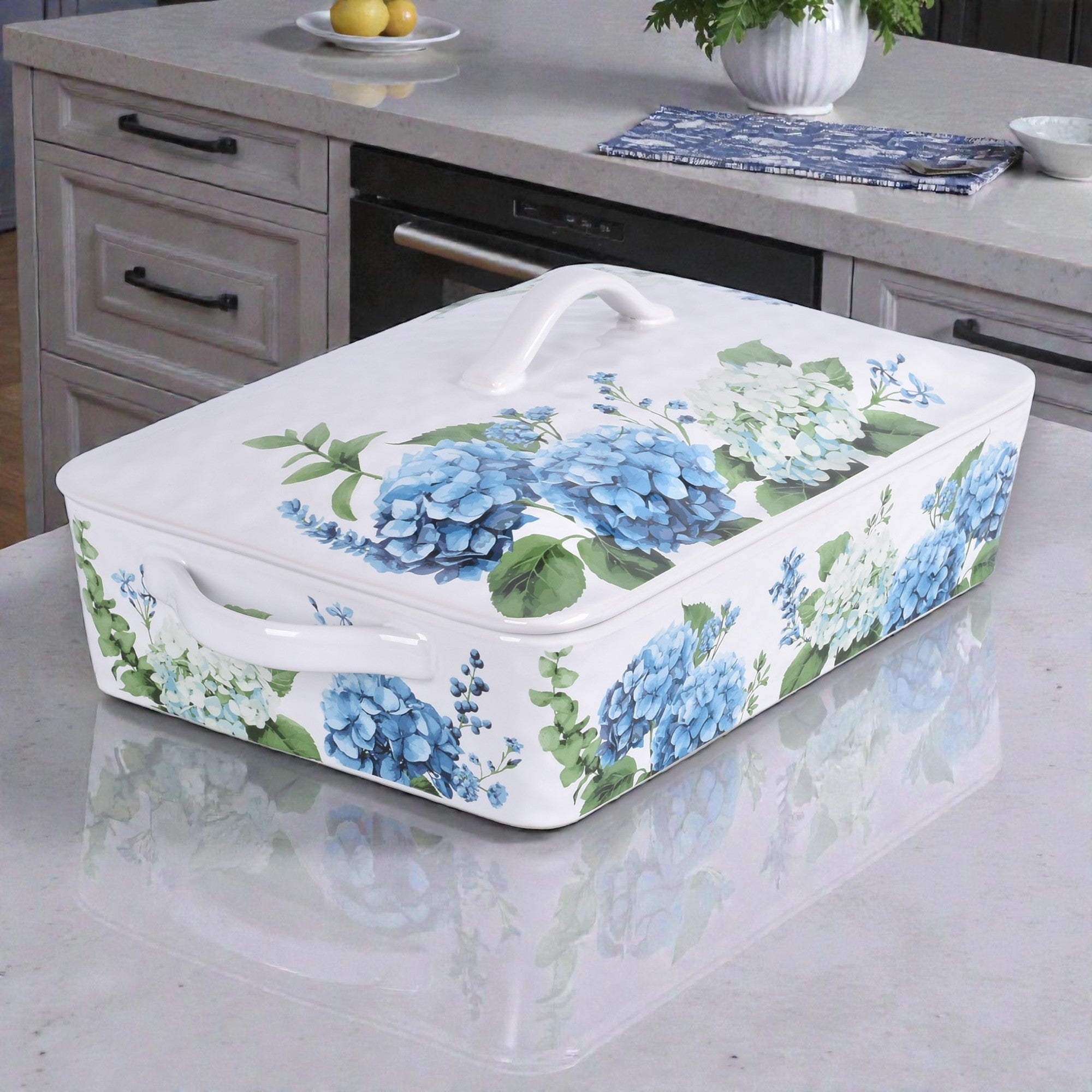 Hydrangea Covered Baker - 13 x 9-in - Temp-tations – Mellow Monkey