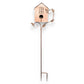 Copper Finish Metal Patina Birdhouse Lawn Stake - Square - 39-1/4-in - Mellow Monkey