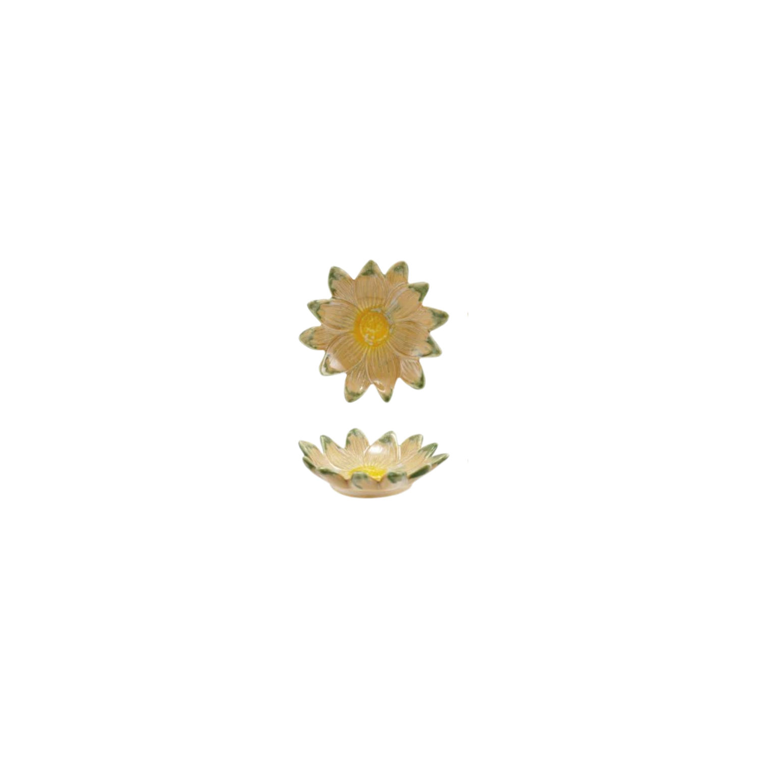 Stoneware Flower-Shaped Dish with Reactive Glaze - 4-1/2-in - Mellow Monkey
