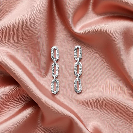 Taylor Chain Earrings - Sterling Silver - Mellow Monkey