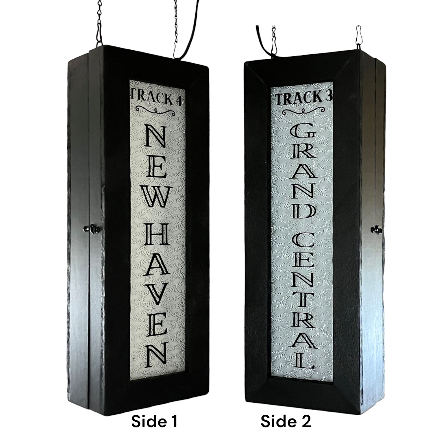 Two Sided New Haven & Grand Central Train Station Lighted Box Sign - Art Deco Font - 22-1/2-in - Mellow Monkey