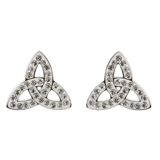 Trinity Stud Earrings Adorned With Crystals - Mellow Monkey