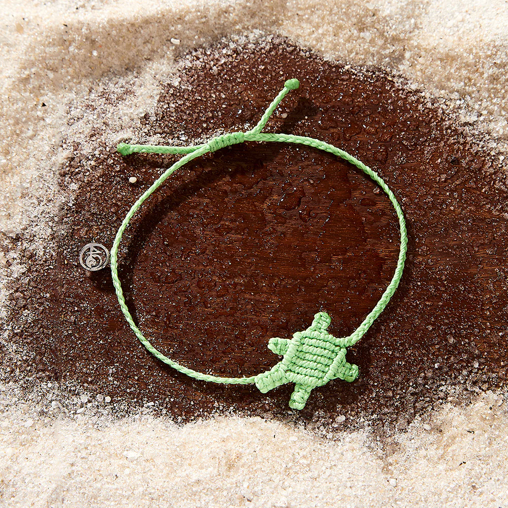 4Ocean Unisex Sea Turtle Macrame Bracelet - Lime Green - Mellow Monkey