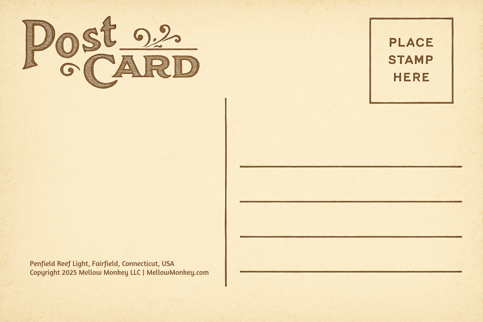 Penfield Light Fairfield Connecticut - Post Card - Mellow Monkey