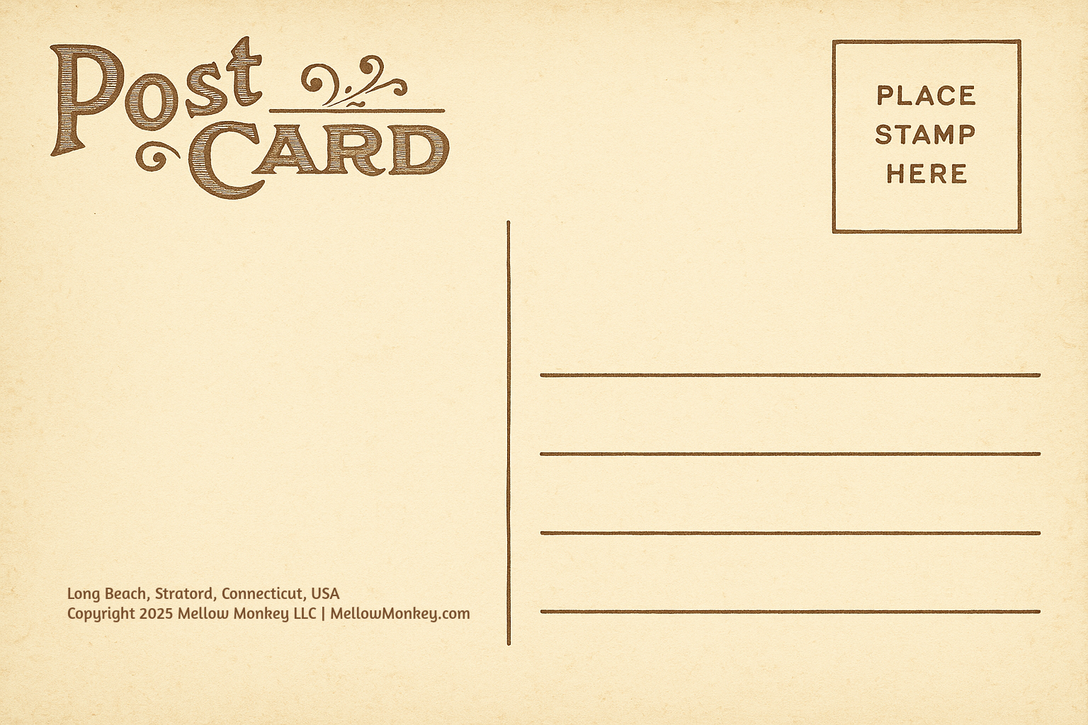 Long Beach Stratford Connecticut - Post Card - Mellow Monkey