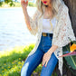 Ivory Floral Crochet with Tassel Kimono - 3/4 Sleeve - Mellow Monkey