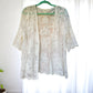 Ivory Floral Lace Sheer Short Sleeve Kimono - Mellow Monkey