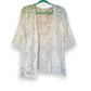 Ivory Floral Lace Sheer Short Sleeve Kimono - Mellow Monkey