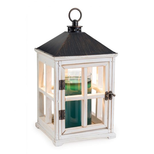 Weathered White Wooden Lantern - Mellow Monkey