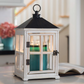 Weathered White Wooden Lantern - Mellow Monkey