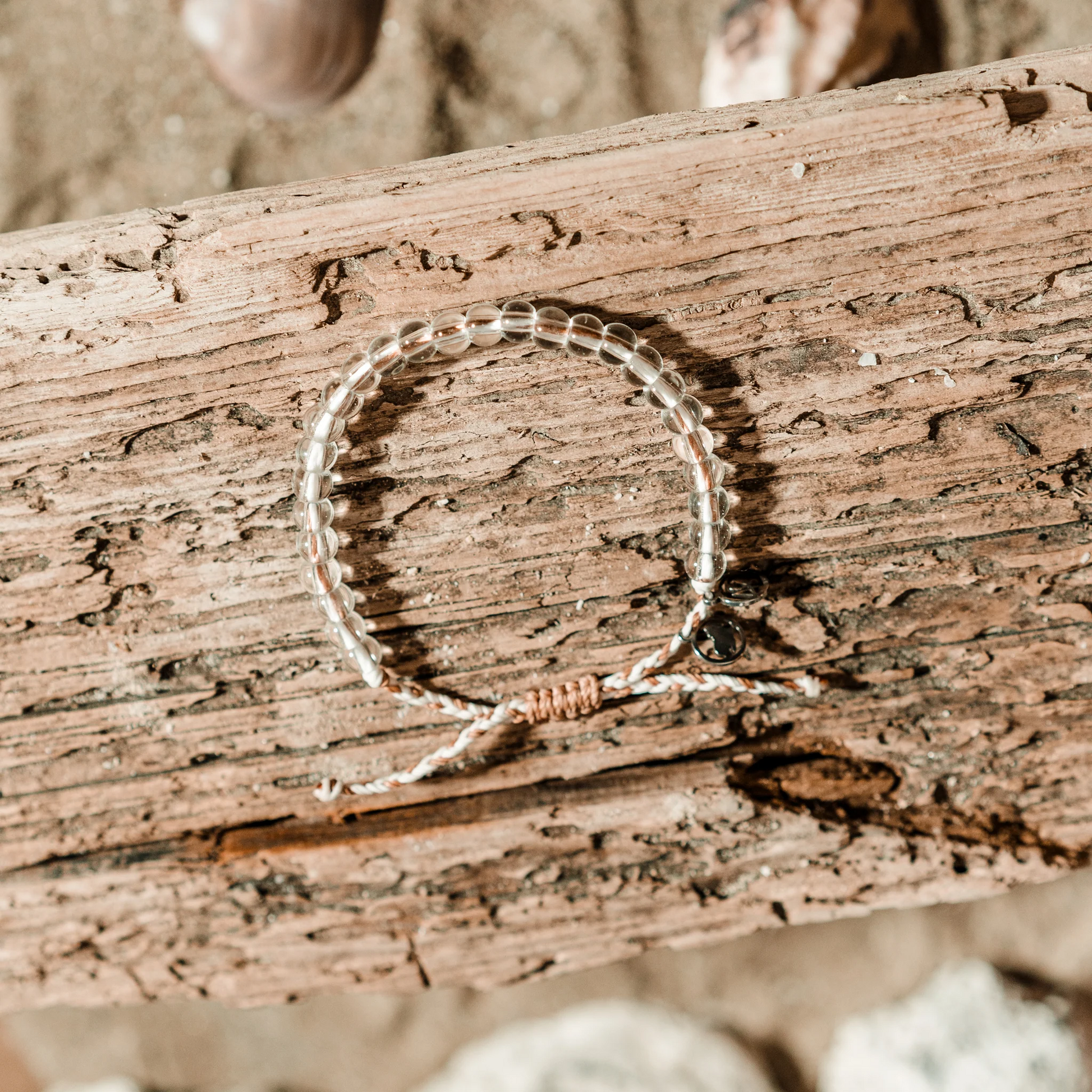 4Ocean Unisex Walrus Beaded Bracelet - White & Coral - January 2024 Limited Edition - Mellow Monkey