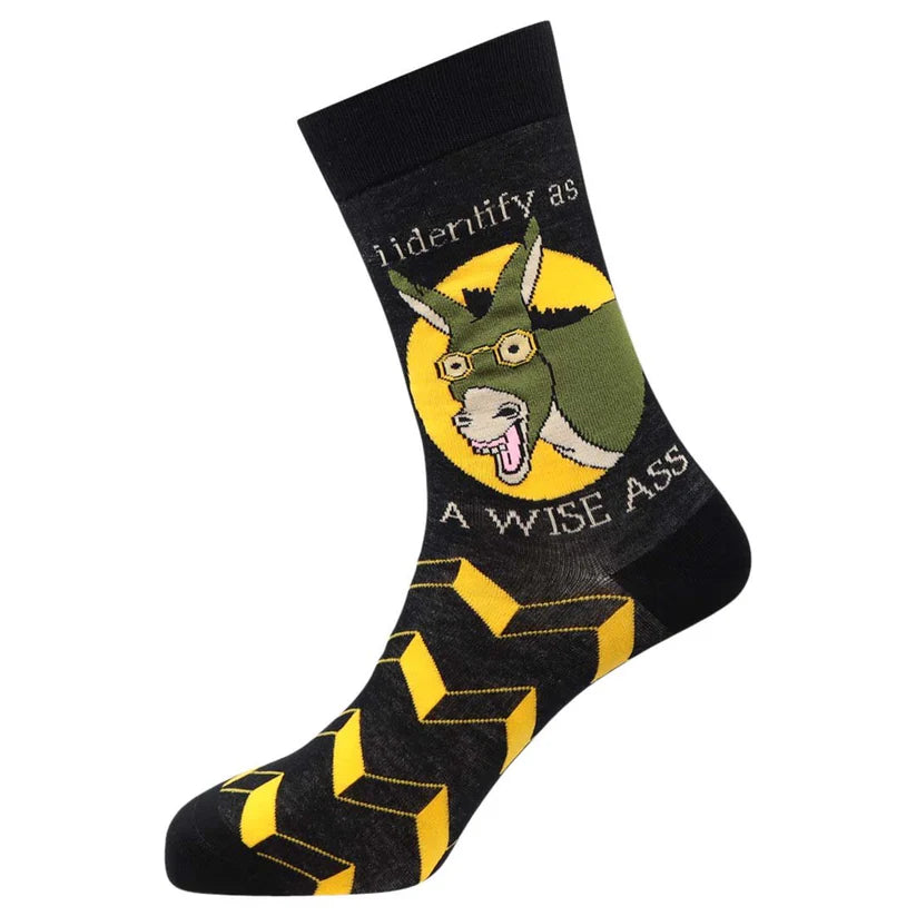 Wise Ass - Natural Bamboo Knit Socks - Mellow Monkey