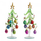 Green Glass Tree with Ornament Wine Charms - 8-in - Mellow Monkey