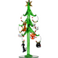 Green Glass Tree with Cat Wine Charms - 8-in - Mellow Monkey