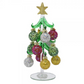 Green Glass Tree with Sequin Ornaments - 8-in - Mellow Monkey