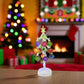 Green Glass LED Tree With Spiral Ornaments - 10-in. - Mellow Monkey