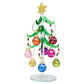 Green Glass Tree With Criss Cross Wine Charms - 8-in - Mellow Monkey