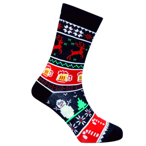 Xmas Sweater - Natural Bamboo Knit Socks - Mellow Monkey