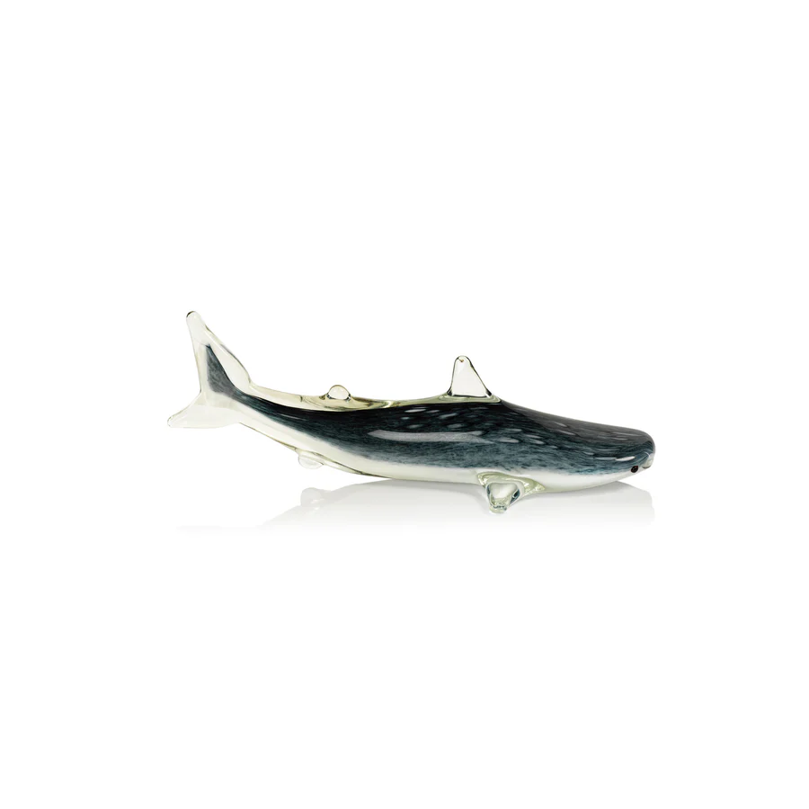 Decorative Glass Blue Shark - Small - Mellow Monkey