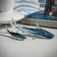 Decorative Glass Blue Shark - Large - Mellow Monkey