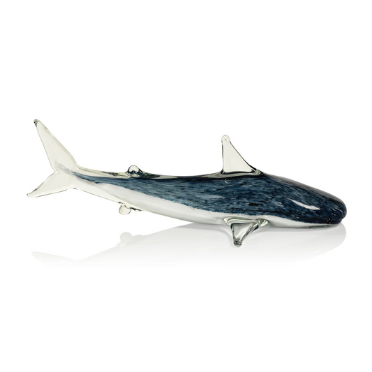 Decorative Glass Blue Shark - Large - Mellow Monkey