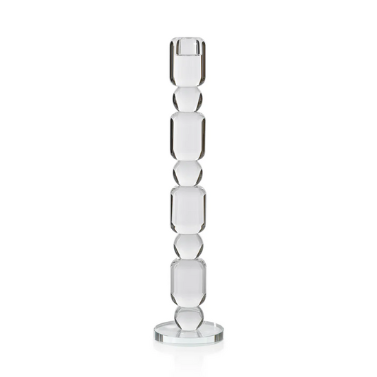 Louisa Crystal Glass Taper Holder - Tall - 15-in - Mellow Monkey
