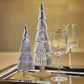 Alpine Glass Tree on Gold Glitter Base - Silver - Mellow Monkey