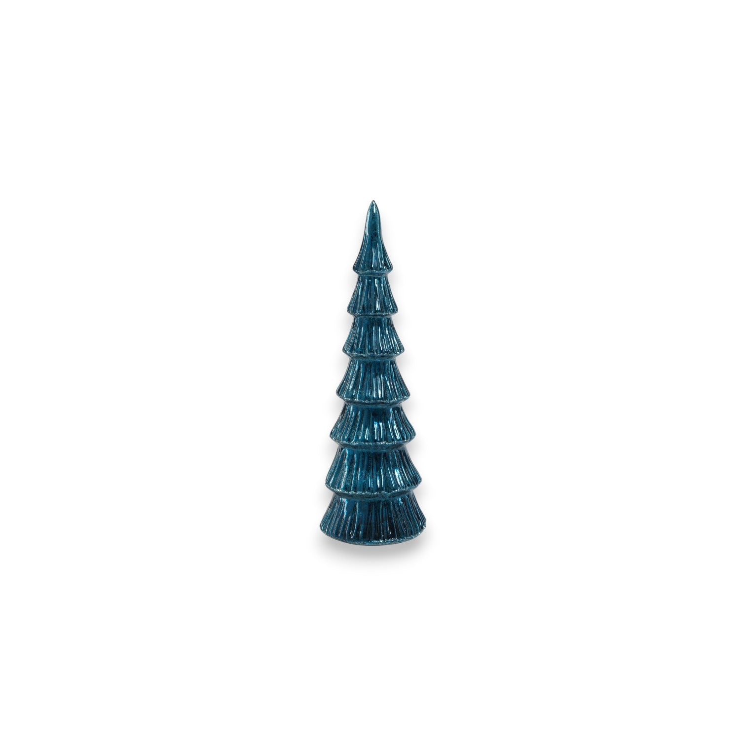 Verbier LED Glass Tree - Blue with Silver Trim - 12-1/2-in - Mellow Monkey