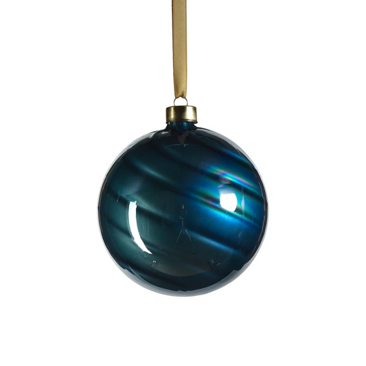 Pearl Luster Glass Ball Ornament - Blue - Mellow Monkey