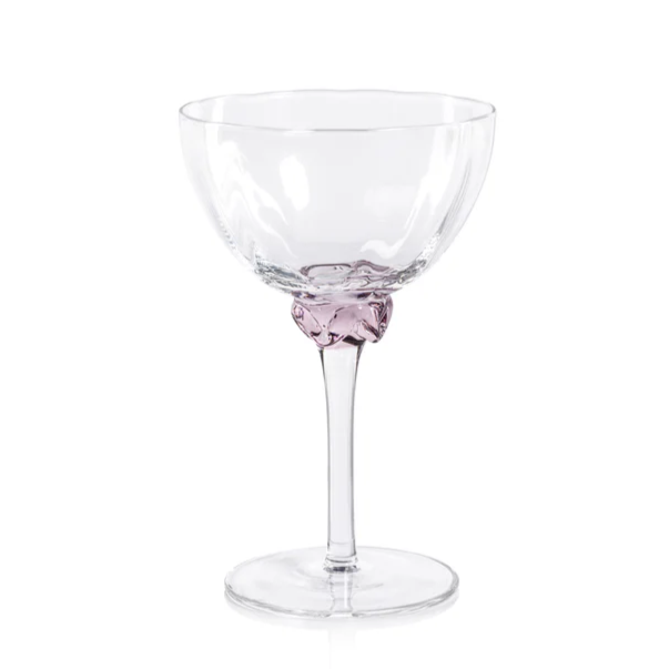 Blush Colette Martini/Cocktail Optic Glass - Mellow Monkey