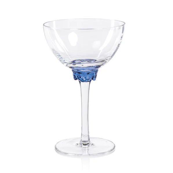 Sapphire Blue Colette Martini/Cocktail Optic Glass - Mellow Monkey