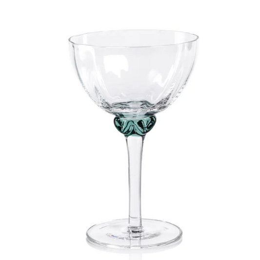 Sea Green Colette Martini/Cocktail Optic Glass