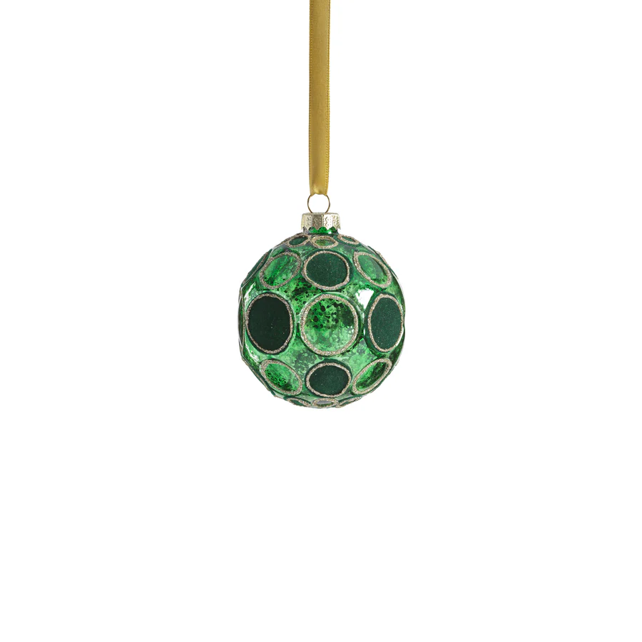 Shiny Whisper Glass Ornament - Green - Mellow Monkey