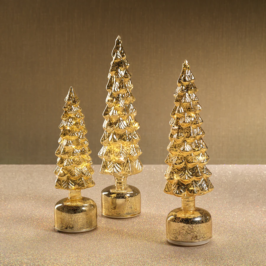 Mountain Pine Rotating LED Tree - Antique Gold - Mellow Monkey