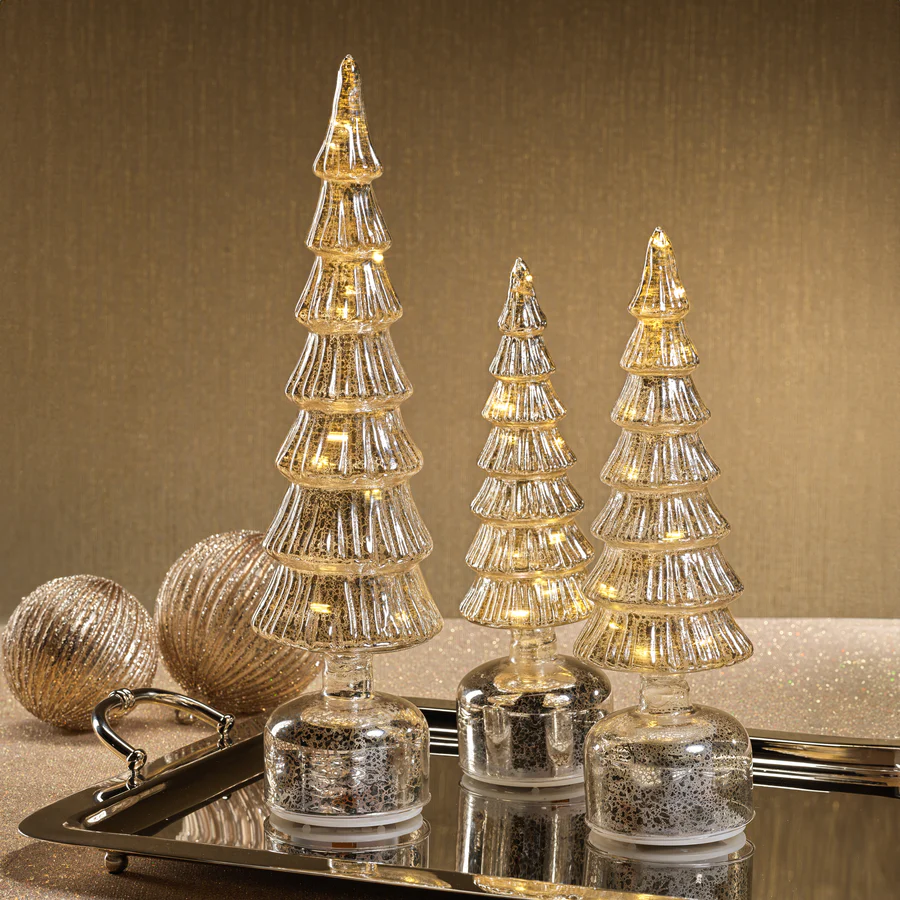 Alpine Rotating LED Tree - Antique Silver - Mellow Monkey