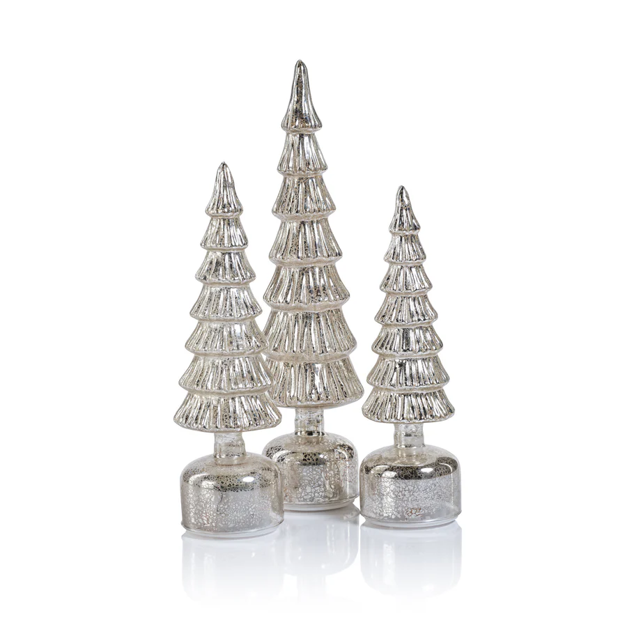 Alpine Rotating LED Tree - Antique Silver - Mellow Monkey