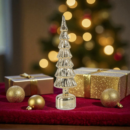 Alpine Rotating LED Tree - Antique Gold - 16.5-in. - Mellow Monkey