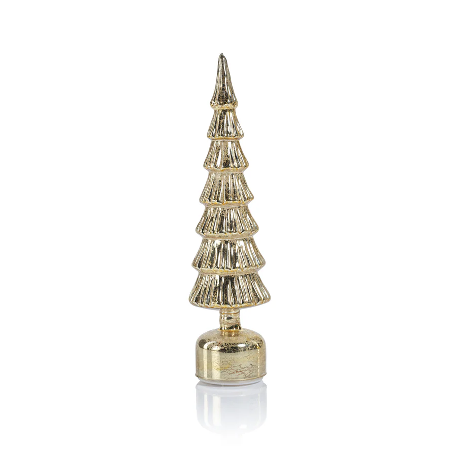 Alpine Rotating LED Tree - Antique Gold - 16.5-in. - Mellow Monkey